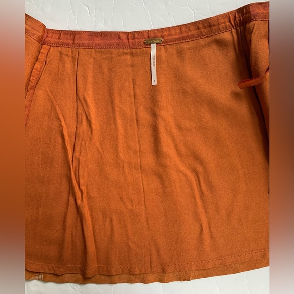 Free People Leather Scallop Mini Skirt Size 4 - Picture 5 of 7